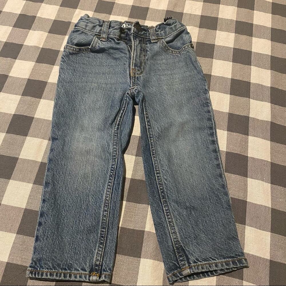 OshKosh Classic Blue Jeans Boys Size 2T Adjustable Waistband Medium Wash